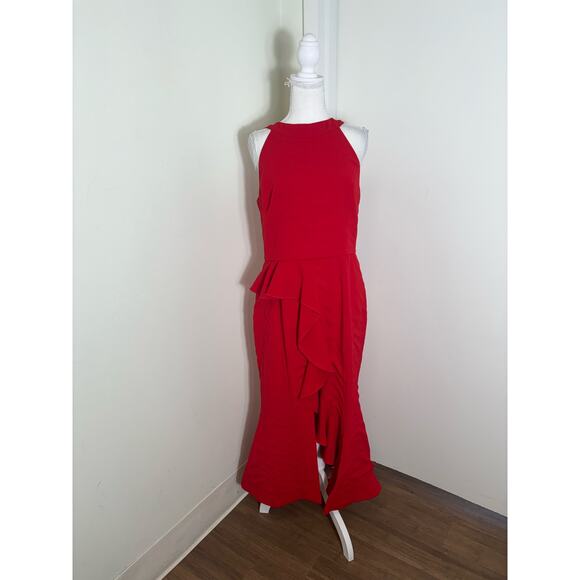 Nicholas Red Piper Evening Gown Sz 10 - Picture 1 of 4